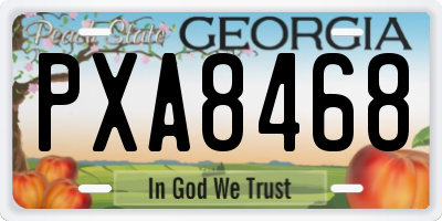 GA license plate PXA8468