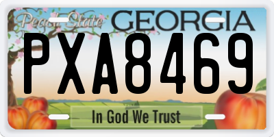 GA license plate PXA8469
