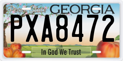 GA license plate PXA8472