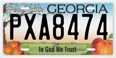 GA license plate PXA8474