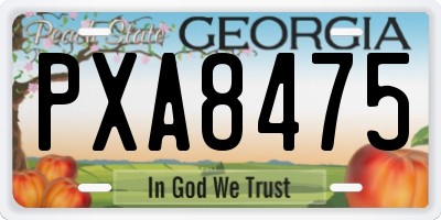 GA license plate PXA8475