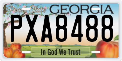 GA license plate PXA8488