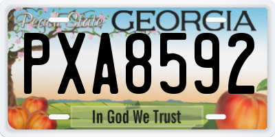 GA license plate PXA8592