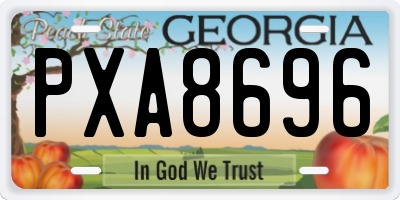 GA license plate PXA8696