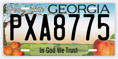 GA license plate PXA8775