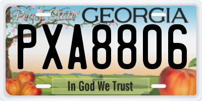 GA license plate PXA8806