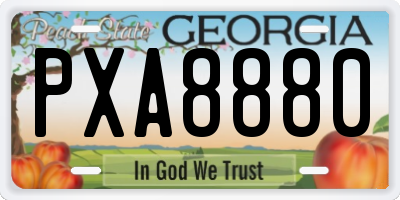 GA license plate PXA8880
