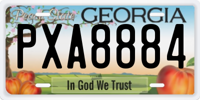 GA license plate PXA8884