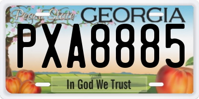 GA license plate PXA8885