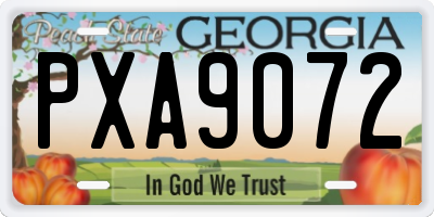 GA license plate PXA9072