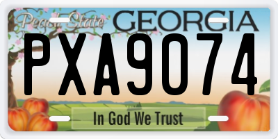 GA license plate PXA9074