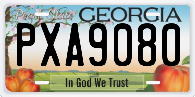 GA license plate PXA9080