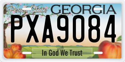 GA license plate PXA9084