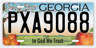 GA license plate PXA9088