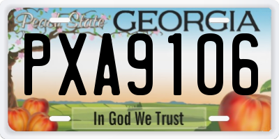 GA license plate PXA9106