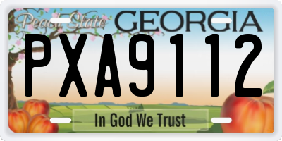 GA license plate PXA9112