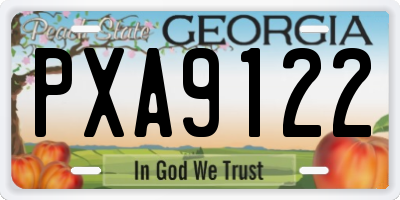 GA license plate PXA9122