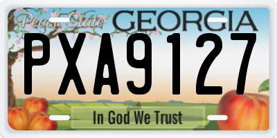 GA license plate PXA9127