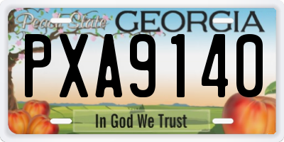 GA license plate PXA9140
