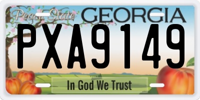 GA license plate PXA9149