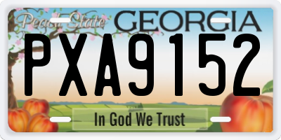 GA license plate PXA9152