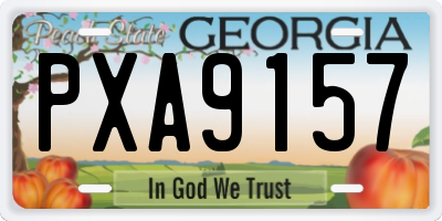 GA license plate PXA9157