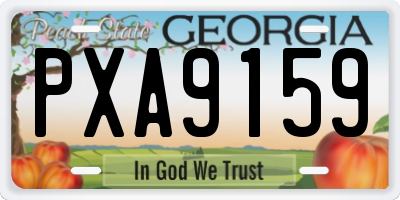 GA license plate PXA9159