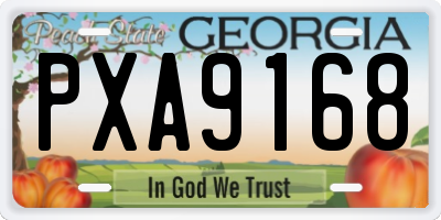 GA license plate PXA9168