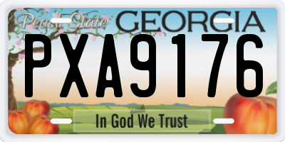 GA license plate PXA9176