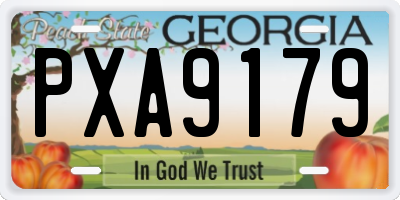 GA license plate PXA9179