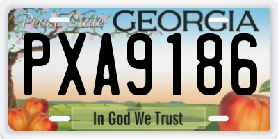GA license plate PXA9186