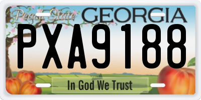 GA license plate PXA9188