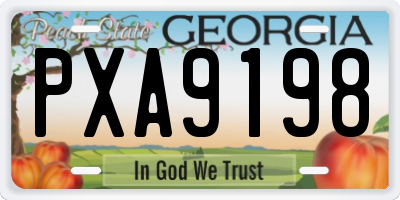 GA license plate PXA9198