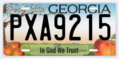 GA license plate PXA9215