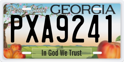 GA license plate PXA9241