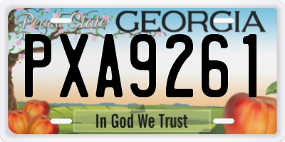 GA license plate PXA9261