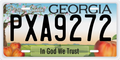 GA license plate PXA9272