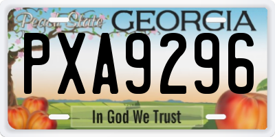 GA license plate PXA9296
