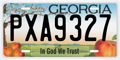 GA license plate PXA9327