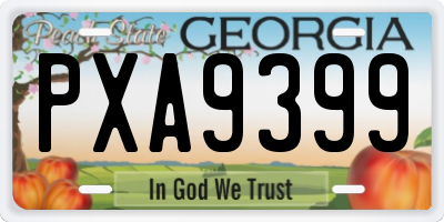 GA license plate PXA9399