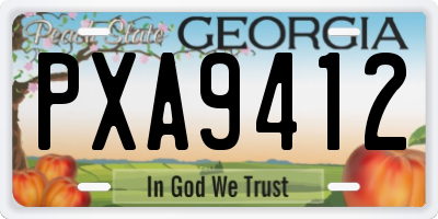 GA license plate PXA9412