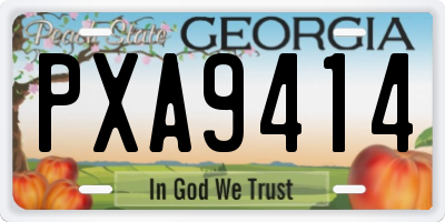 GA license plate PXA9414