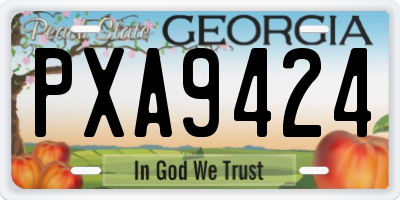 GA license plate PXA9424
