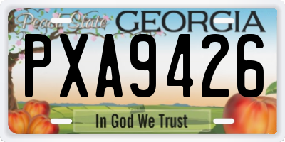 GA license plate PXA9426