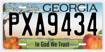 GA license plate PXA9434