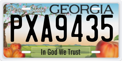 GA license plate PXA9435