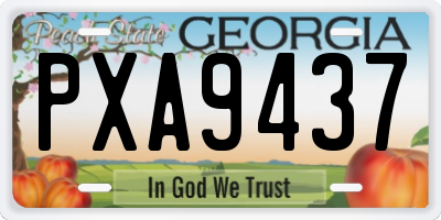 GA license plate PXA9437