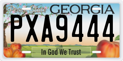 GA license plate PXA9444