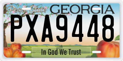 GA license plate PXA9448