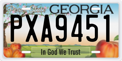GA license plate PXA9451